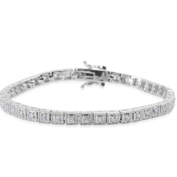 Bracelet 7.5 in Simulated White Diamond - Picture 1 of 4
